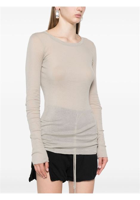 Grey ribbed T-shirt Rick Owens - women RICK OWENS | RP02D3202MR08